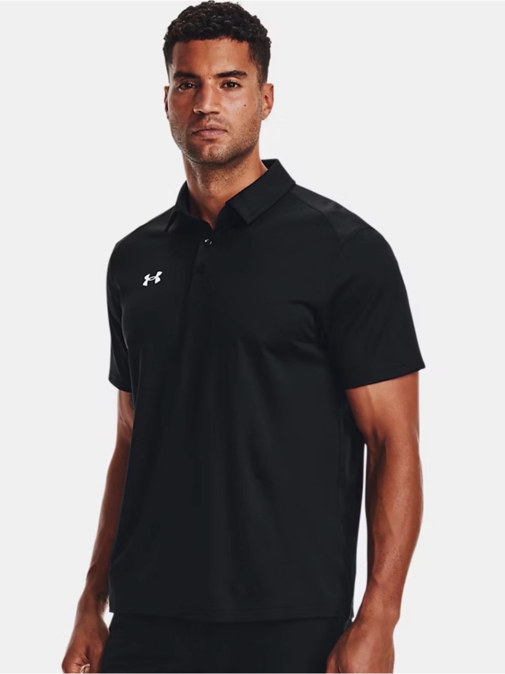 Under Armour Black Short-Sleeve Polo with White Logo